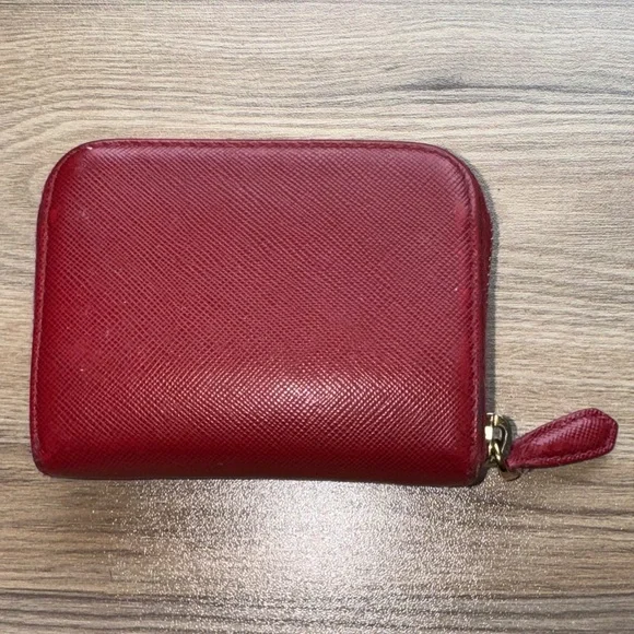 Prada Crimson Leather Zip Wallet - Picture 2 of 8
